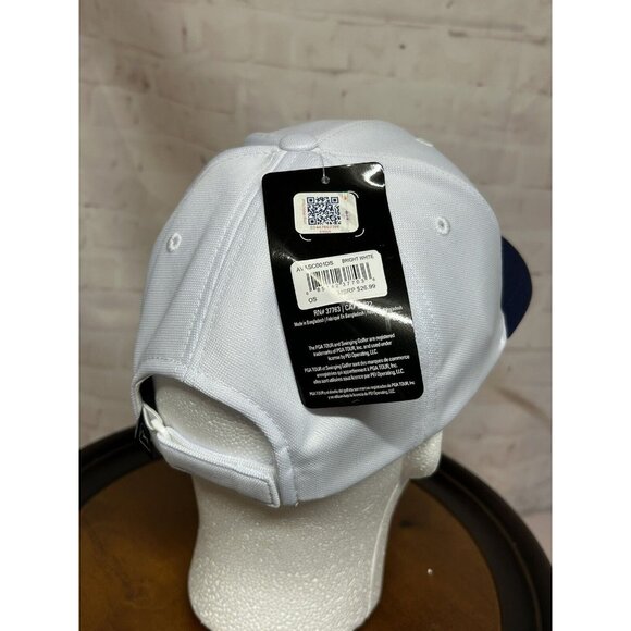 PGA Tour Pro Series Golf Hat Cap Bright White American Flag UPF Strap Back New - Picture 5 of 12